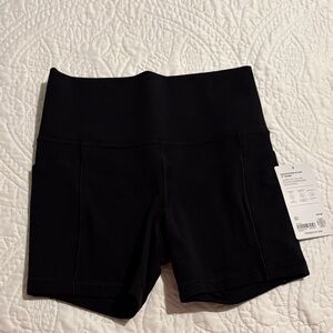 Athleta Black High-Rise Bike Shorts with Wide Waistband